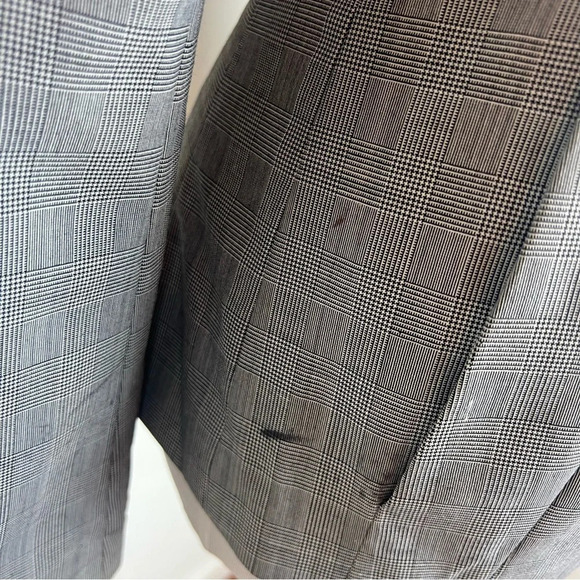 Reiss Plaid Blazer Jacket Gray Size 2 - Picture 2 of 6